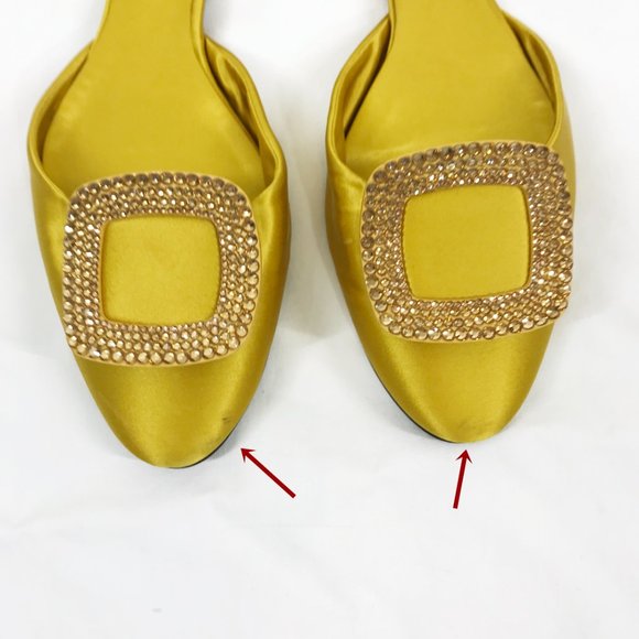 Roger Vivier style D'Orsay ballet flats Yellow Gold Crystal Strasse Buckle - Picture 6 of 8